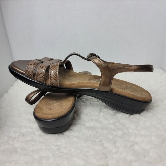 SAS Tripad Capri Women's T-Strap Comfort Sandal Size 10 Browm Leather Shoes - Picture 6 of 9